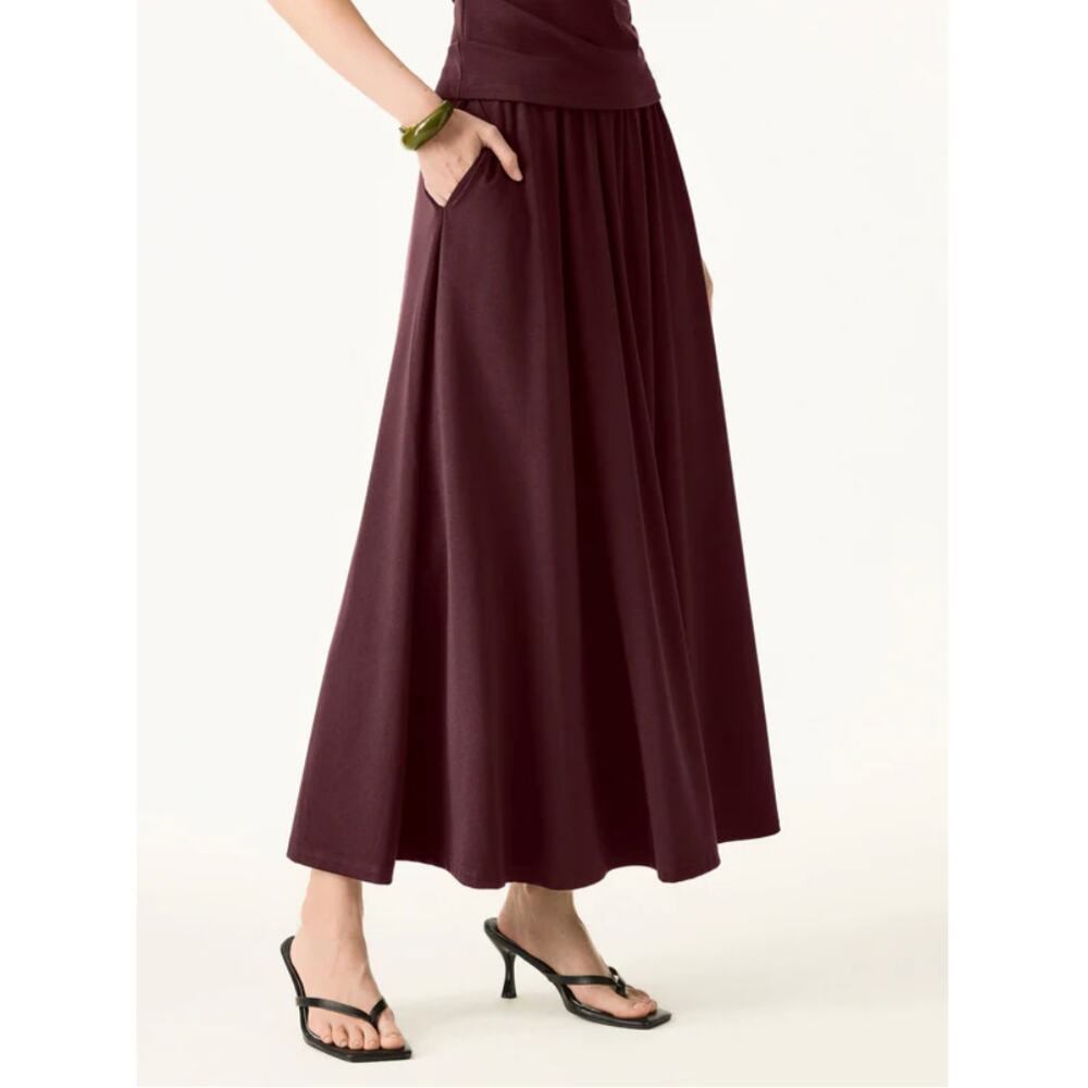 OGL Rib Stretch Cotton Maxi Umbrella Skirt with Pockets NWT SIZE 2XL - Picture 2 of 3
